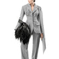 Niche Design Slim Fit Autumn Office Stitching High Grade Ribbon Coat for Women