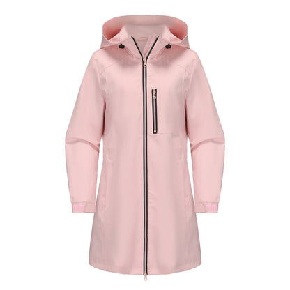 Outdoor Sports Waterproof Windbreaker Women Hooded Long Sleeve Spring Autumn Coat Loose Casual Windproof Women Clothing