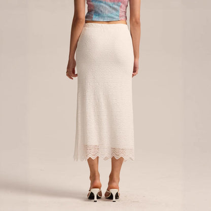 Women Clothing Lace Skirt Spring Summer High Waist One Step Skirt Sexy Slim Hip Long Skirt