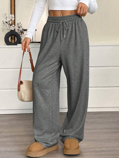 Autumn Winter Solid Color Women Clothes Casual Pants Loose Slimming Wide Leg Pants Office Trousers