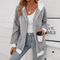 Popular Color Matching Double Sided Plush Zipper Cardigan Casual Women Autumn Winter Plush Coat