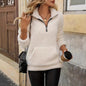 Pullover Solid Color Double Sided Plush Casual Women Autumn Winter Plush Top