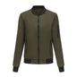 Spring Autumn Thin Flight Jacket Women Casual Long Sleeve Coat Women Loose Collared Varsity Jacket