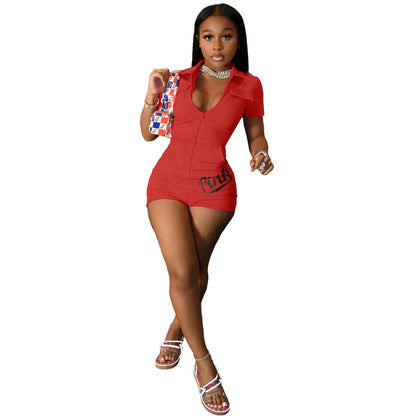 Sexy Print Letter Graphic Jumpsuit