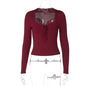 Women Clothing Lace Bottoming Shirt Women Autumn Sexy Skinny Slimming Top