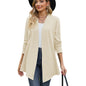 Autumn Winter Solid Color Long Sleeve Loose Cardigan Coat Women Top Women