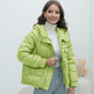 down Cotton Padded Coat Women Winter Thickened Padded Jacket Popular Bright Color Stand Collar Cotton Padded Coat