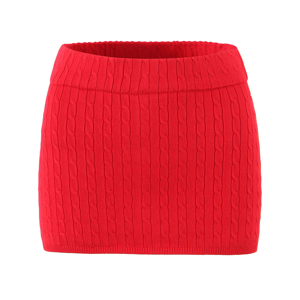 Solid Color Slim Fit Knit Short Skirt for Women Autumn Sexy Casual All Match High Waist Tight Sheath Skirt