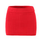 Solid Color Slim Fit Knit Short Skirt for Women Autumn Sexy Casual All Match High Waist Tight Sheath Skirt