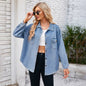 Women Clothing Spring Washed Loose Denim Shirt Top