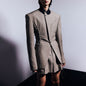 Blazer Women Autumn Trendy Tied Slim Fit Design Long Sleeve Small Blazers