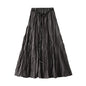 High Waist Skirt Women Autumn Korean Sense of Design Pleated Retro Slimming A line Umbrella Skirt