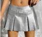 Women Clothing Solid Color Sexy Cropped Leather All Match Skirt