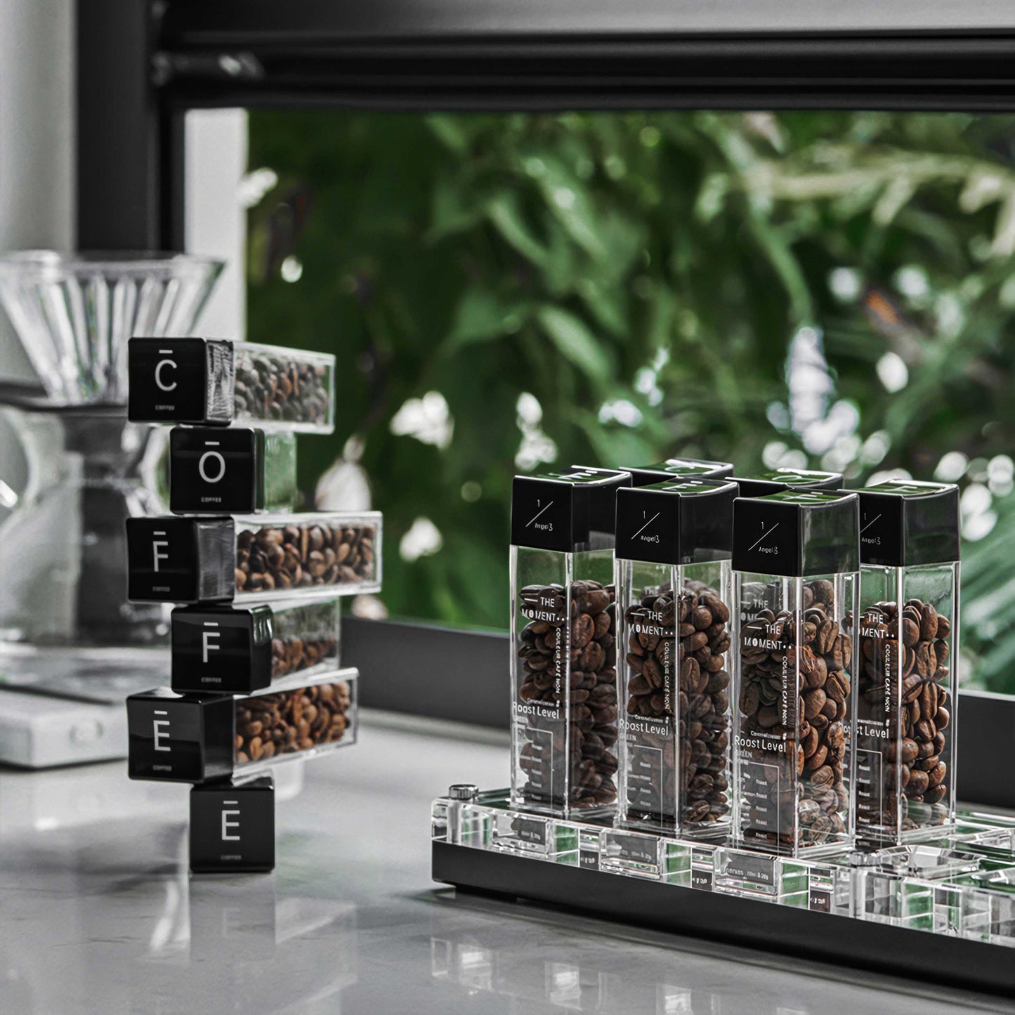 Premium Tubes Coffee Bean Cellars With Stand