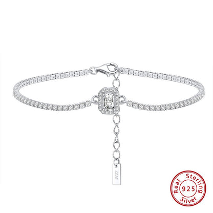 S925 Sterling Silver Tennis Bracelet - Affordable Luxury European and American Fashion