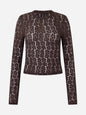 Autumn Winter Slim Slimming Lace Top Long Sleeve Mesh Hollow Out Cutout All Matching Bottoming Shirt