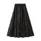 High Waist Skirt Women Autumn Korean Sense of Design Pleated Retro Slimming A line Umbrella Skirt