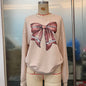 Women's Clothing Top Autumn Winter Sweater Bowknot Halloween Christmas Loose Long Sleeve