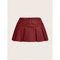 Women Clothing Solid Color Sexy Cropped Leather All Match Skirt