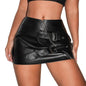 Leather Short Skirt Tight Street Hipster Sexy Leather Skirt Sexy Japanese Buckle Skirt