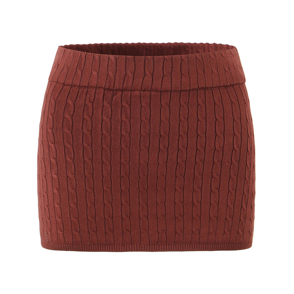 Solid Color Slim Fit Knit Short Skirt for Women Autumn Sexy Casual All Match High Waist Tight Sheath Skirt