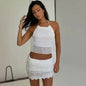 Women's Spring And Summer Backless Pleated Stripe Fabric Personalized