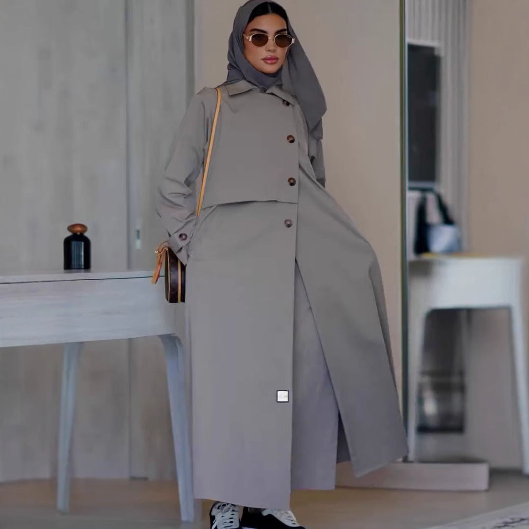 Arrival Autumn Winter Simplicity British Retro Motorcycle Mid Length Coat