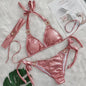 Sexy Bikini Crystal Diamond Three Piece Split Swimsuit Beach Shiny Women Swimsuit