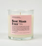 Best Mom Ever Glass Candle