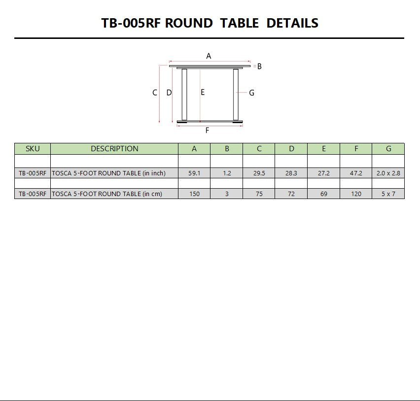 Tosca 59" Round Table