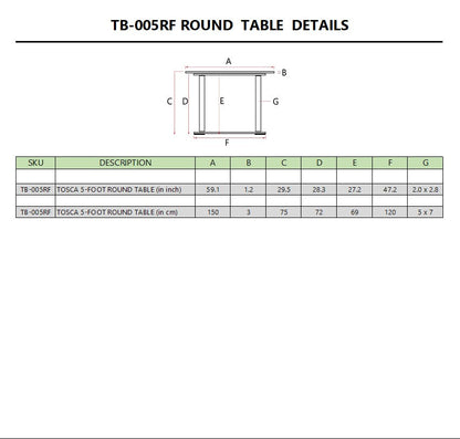 Tosca 59" Round Table
