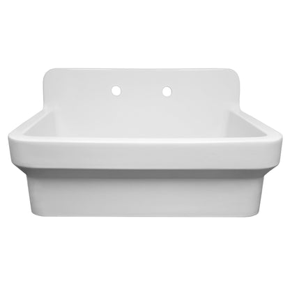 Old Fashioned Country Fireclay Utility Sink with High Backsplash