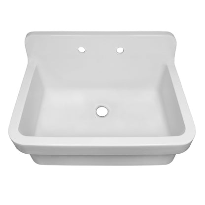 Old Fashioned Country Fireclay Utility Sink with High Backsplash