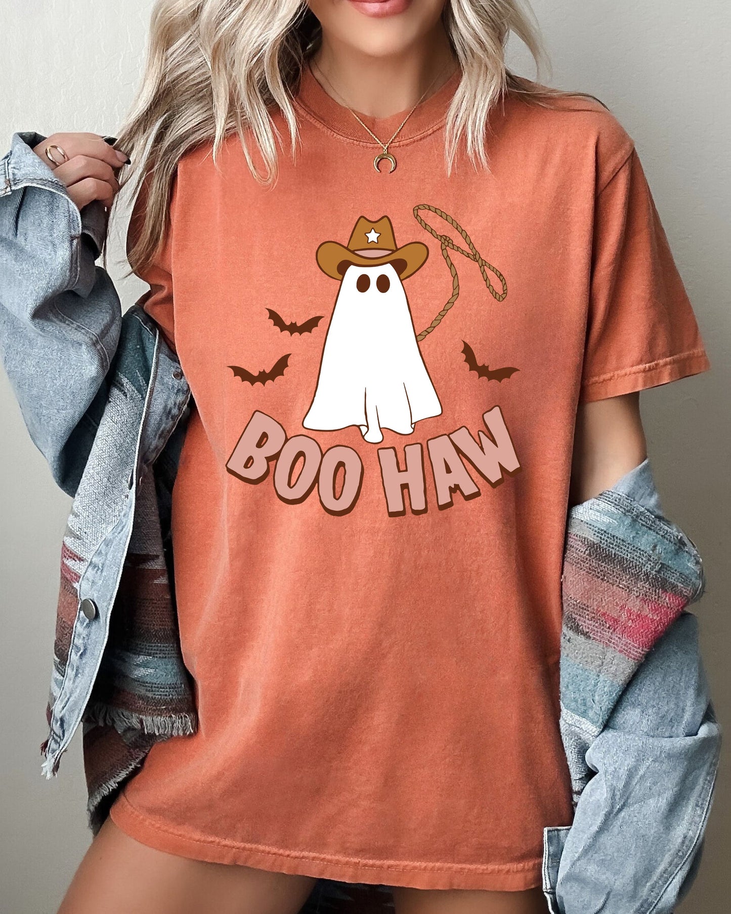Boo Haw Cowboy Ghost, Funny, Witch, Aesthetic, Meme, Halloween, Spooky, Costume, Tshirt Comfort Colors T-Shirt