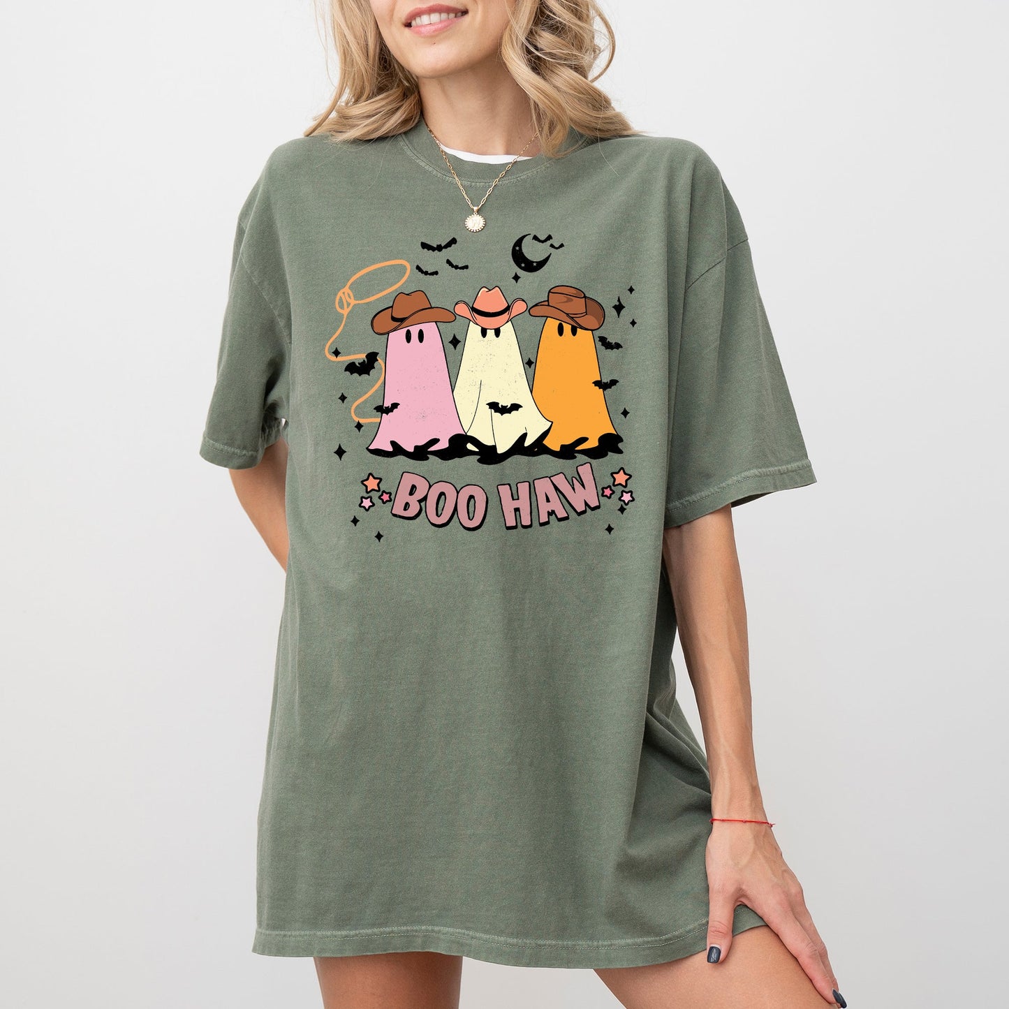 Boo Haw Mini Cowboy Ghosts, Funny, Witch, Aesthetic, Meme, Halloween, Spooky, Costume, Tshirt Comfort Colors T-Shirt