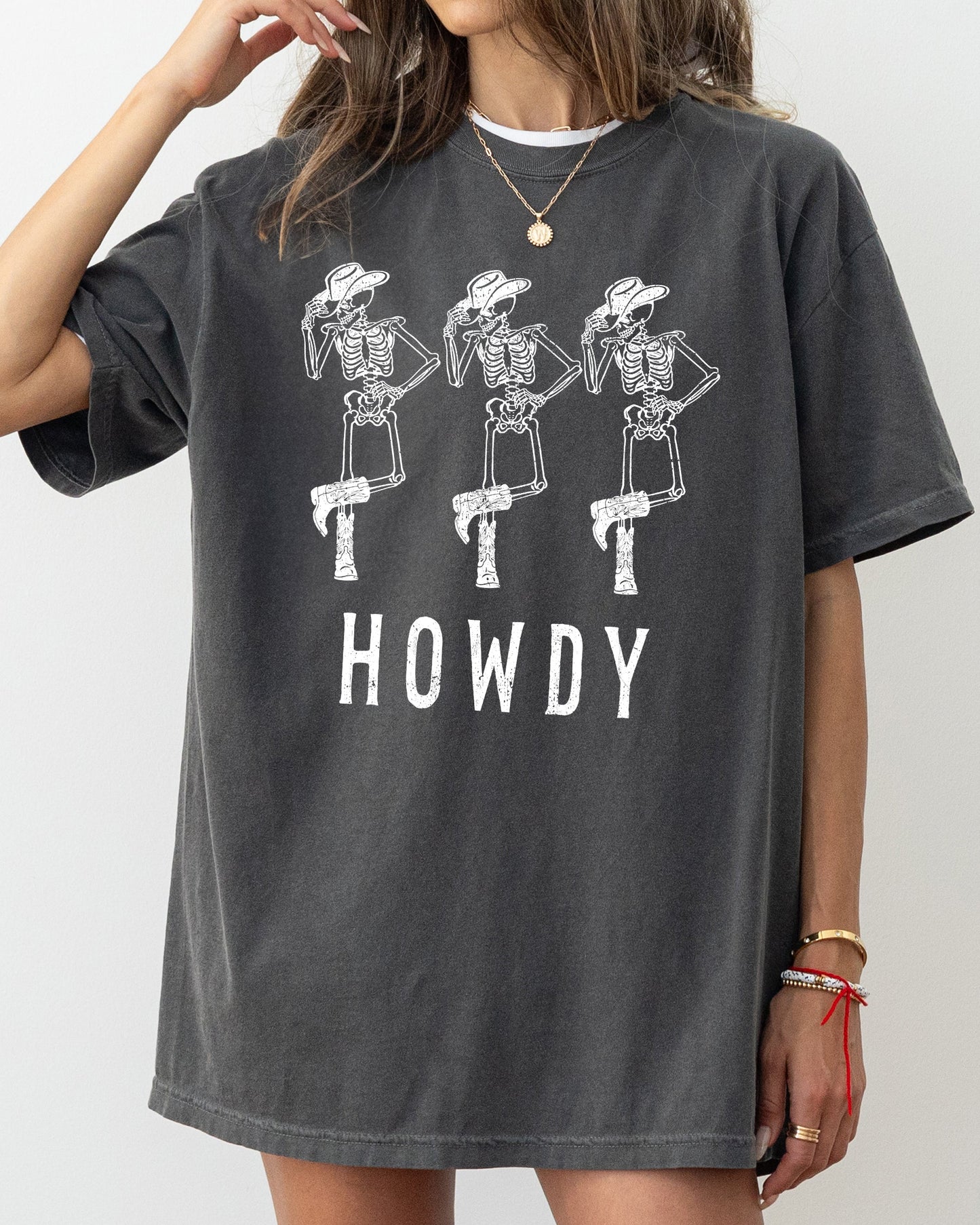Howdy Skeleton, Cowboy, Ghost, Funny, Witch, Aesthetic, Meme, Halloween, Spooky, Costume, Tshirt Comfort Colors T-Shirt