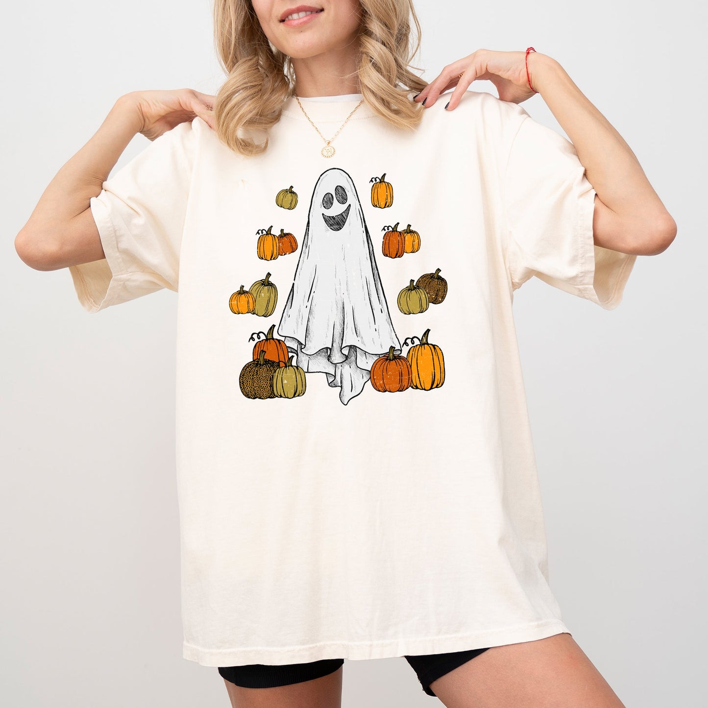 Ghost and Pumpkins, Skeleton, Ghost, Funny, Witch, Aesthetic, Meme, Halloween, Spooky, Costume, Tshirt Comfort Colors T-Shirt