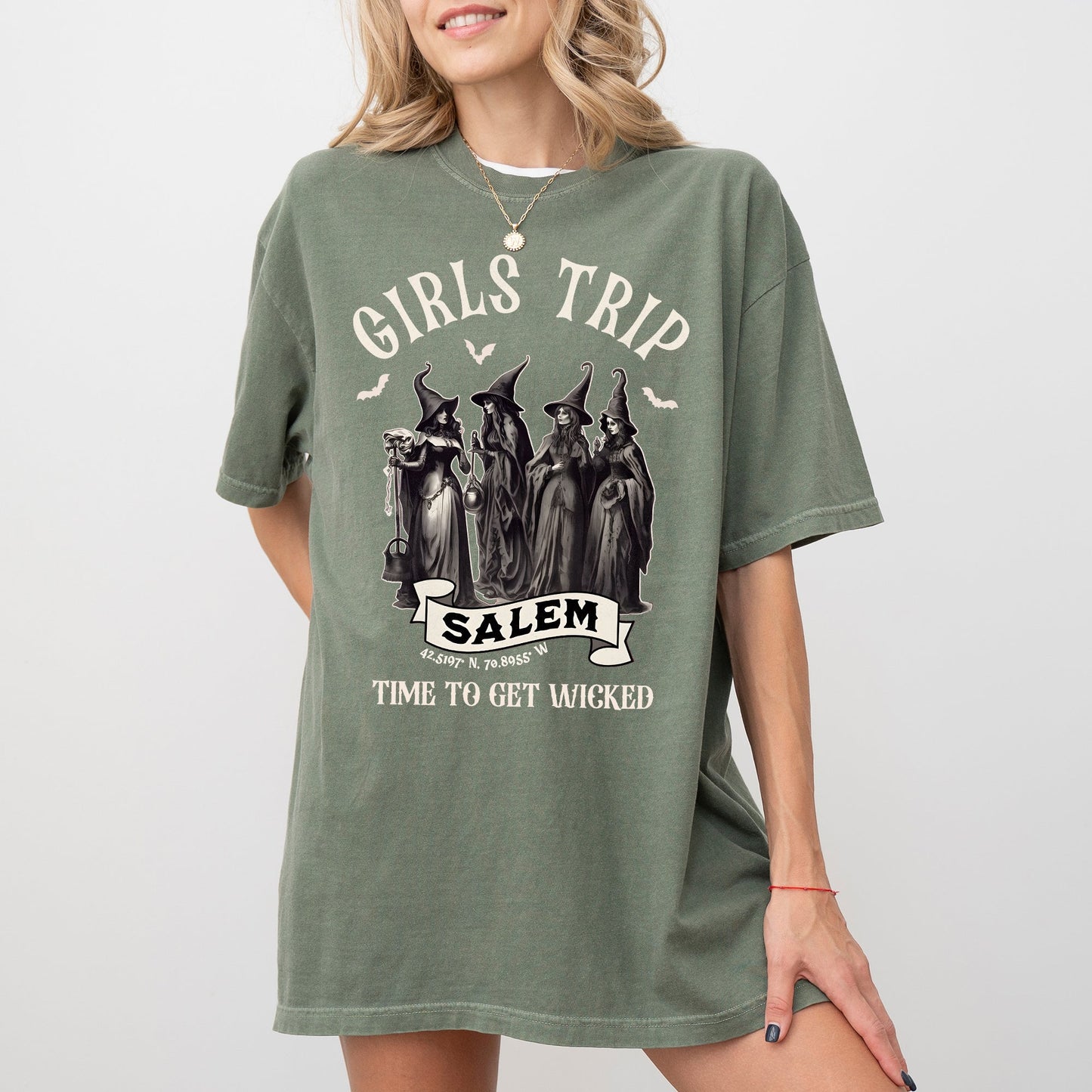 Girls Trip, Salem, Skeleton, Ghost, Funny, Witch, Aesthetic, Meme, Halloween, Spooky, Costume, Tshirt Comfort Colors T-Shirt