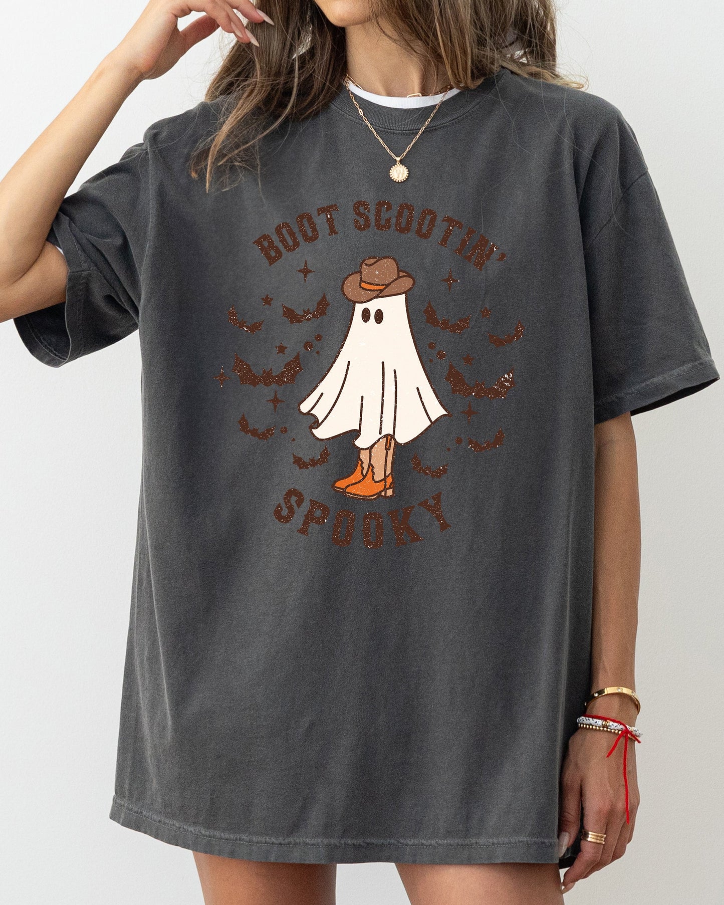 Boot Scootin' Spooky, Ghost, Bat, Skeleton, Funny, Witch, Aesthetic, Meme, Halloween, Spooky, Costume, Tshirt Comfort Colors T-Shirt