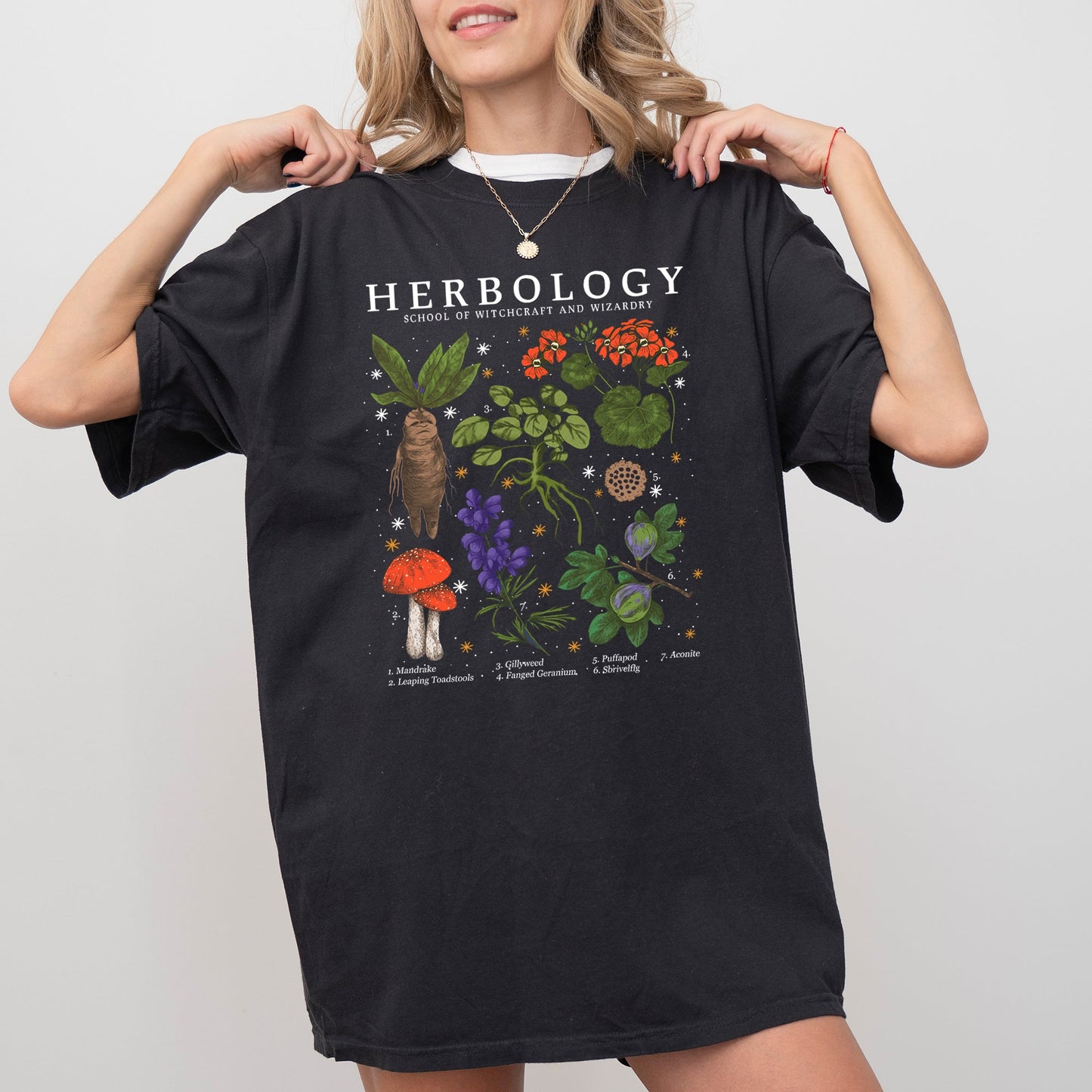 Herbology, Mushroom, Skeleton, Ghost, Funny, Witch, Aesthetic, Meme, Halloween, Spooky, Costume, Tshirt Comfort Colors T-Shirt