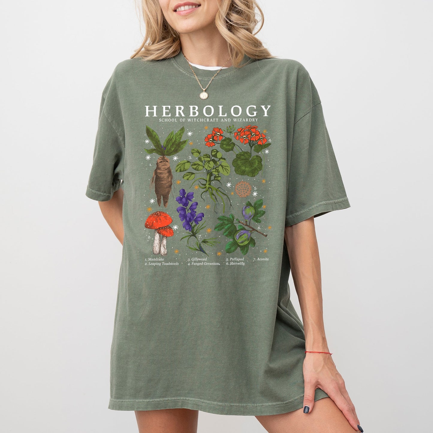 Herbology, Mushroom, Skeleton, Ghost, Funny, Witch, Aesthetic, Meme, Halloween, Spooky, Costume, Tshirt Comfort Colors T-Shirt