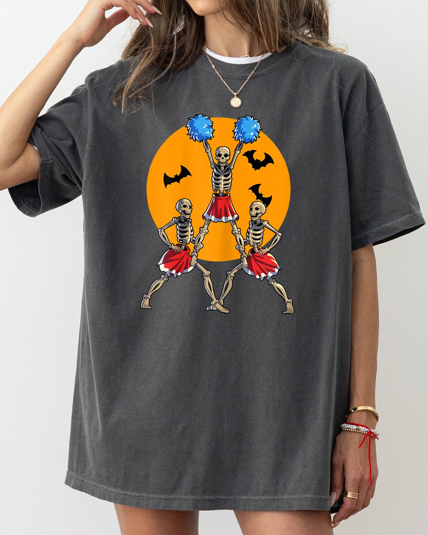 Cheerleader Skeleton, Ghost, Spooky, Funny, Witch, Aesthetic, Meme, Halloween, Costume, Tshirt Comfort Colors T-Shirt