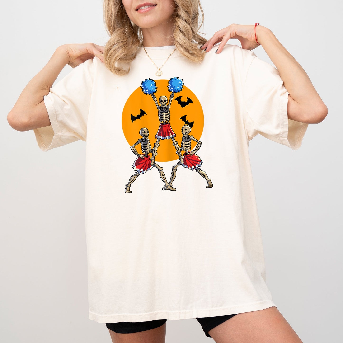 Cheerleader Skeleton, Ghost, Spooky, Funny, Witch, Aesthetic, Meme, Halloween, Costume, Tshirt Comfort Colors T-Shirt