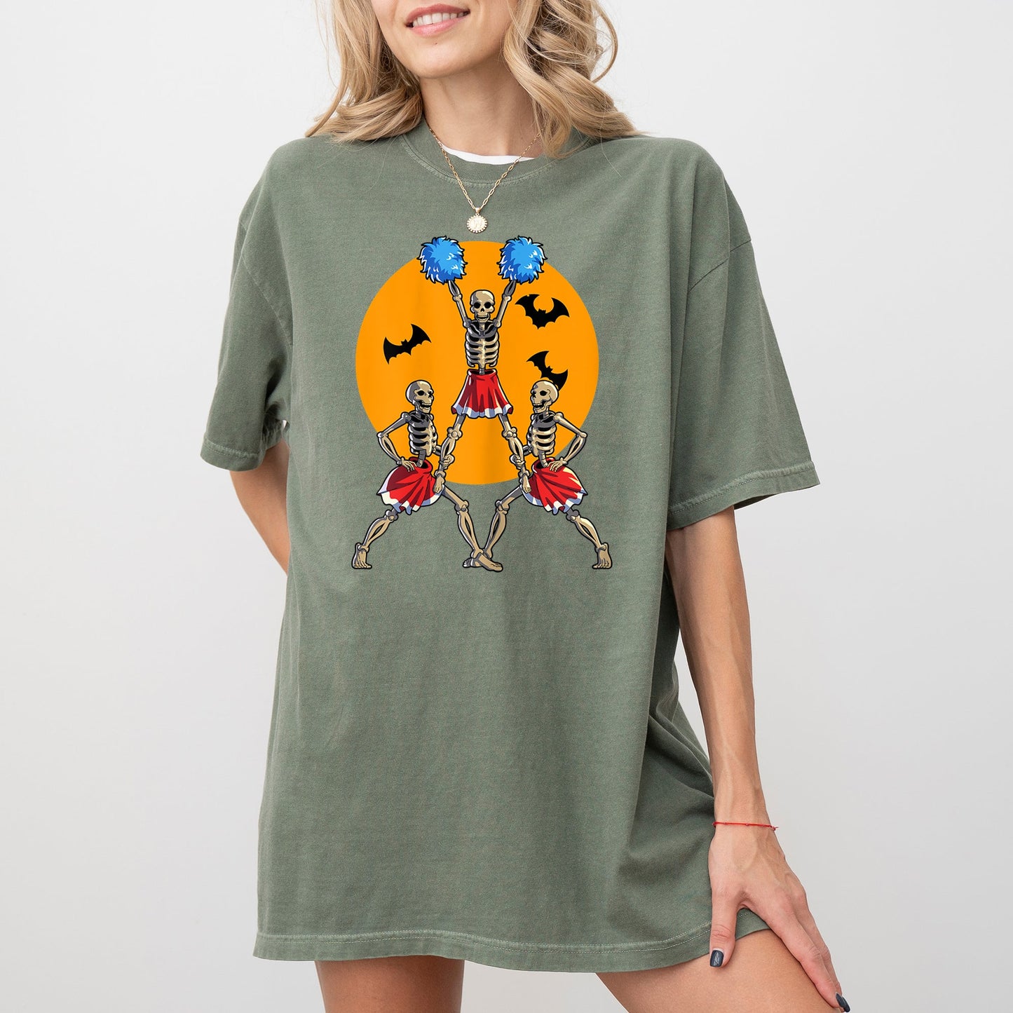 Cheerleader Skeleton, Ghost, Spooky, Funny, Witch, Aesthetic, Meme, Halloween, Costume, Tshirt Comfort Colors T-Shirt