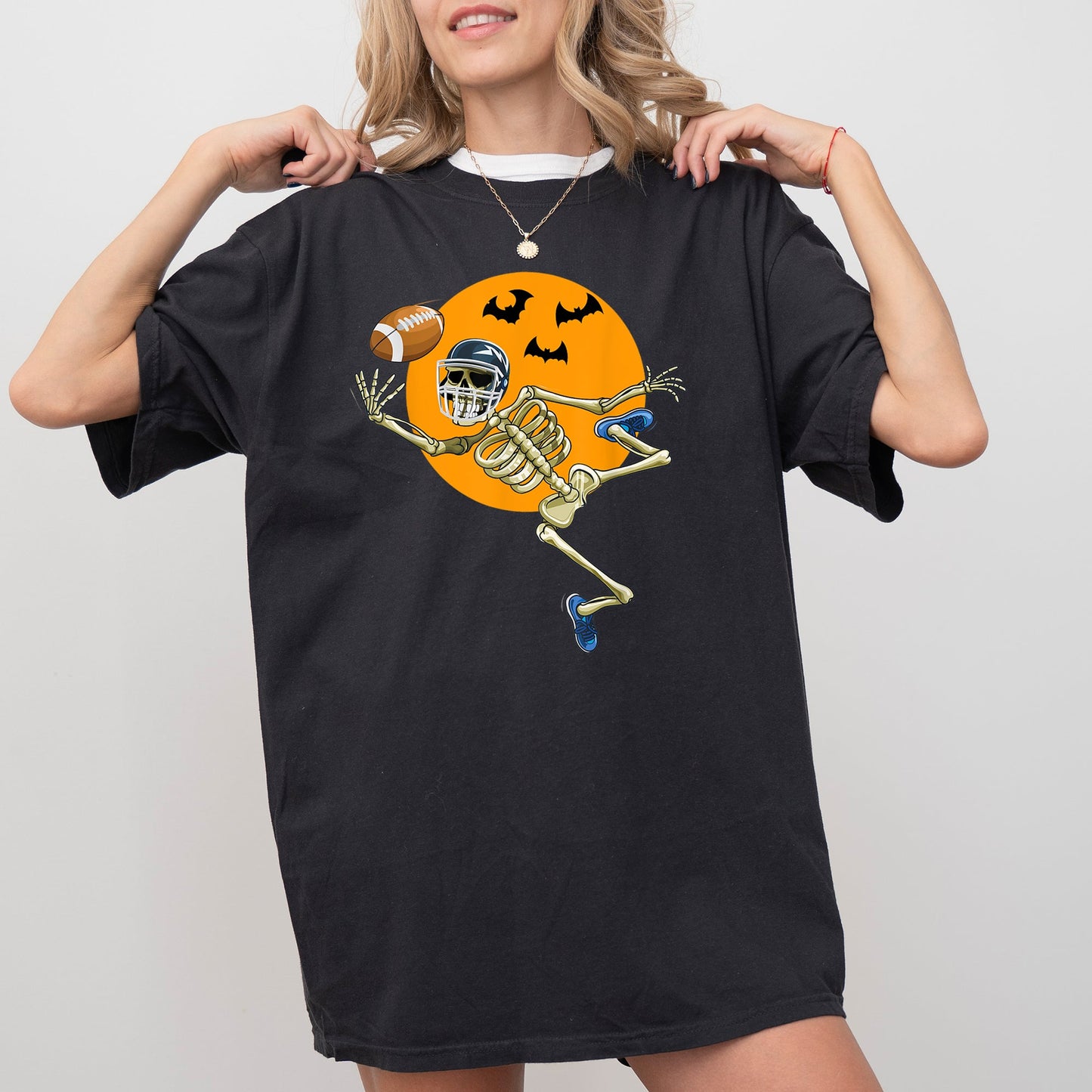 American Football, Skeleton, Spooky, Funny, Witch, Aesthetic, Meme, Halloween, Costume, Tshirt Comfort Colors T-Shirt