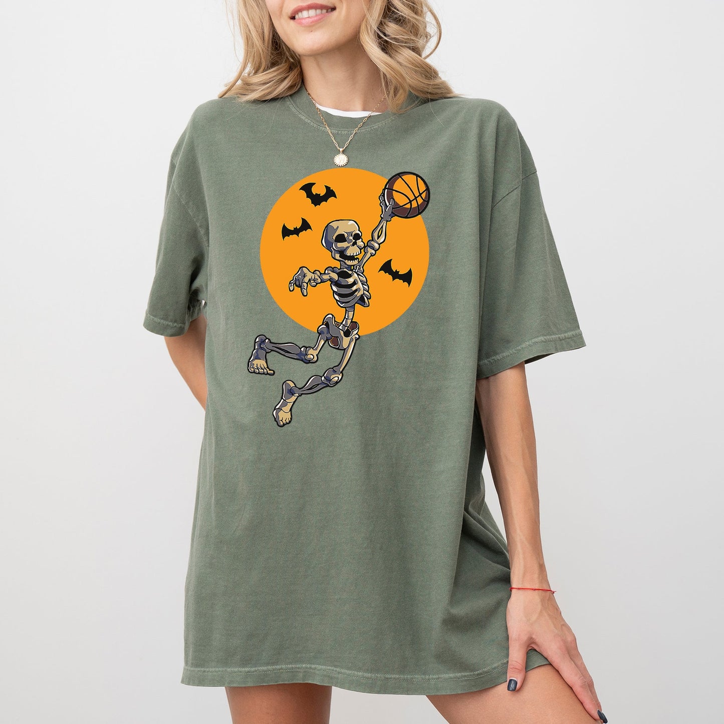 Basketball, Skeleton, Spooky, Funny, Witch, Aesthetic, Meme, Halloween, Costume, Tshirt Comfort Colors T-Shirt