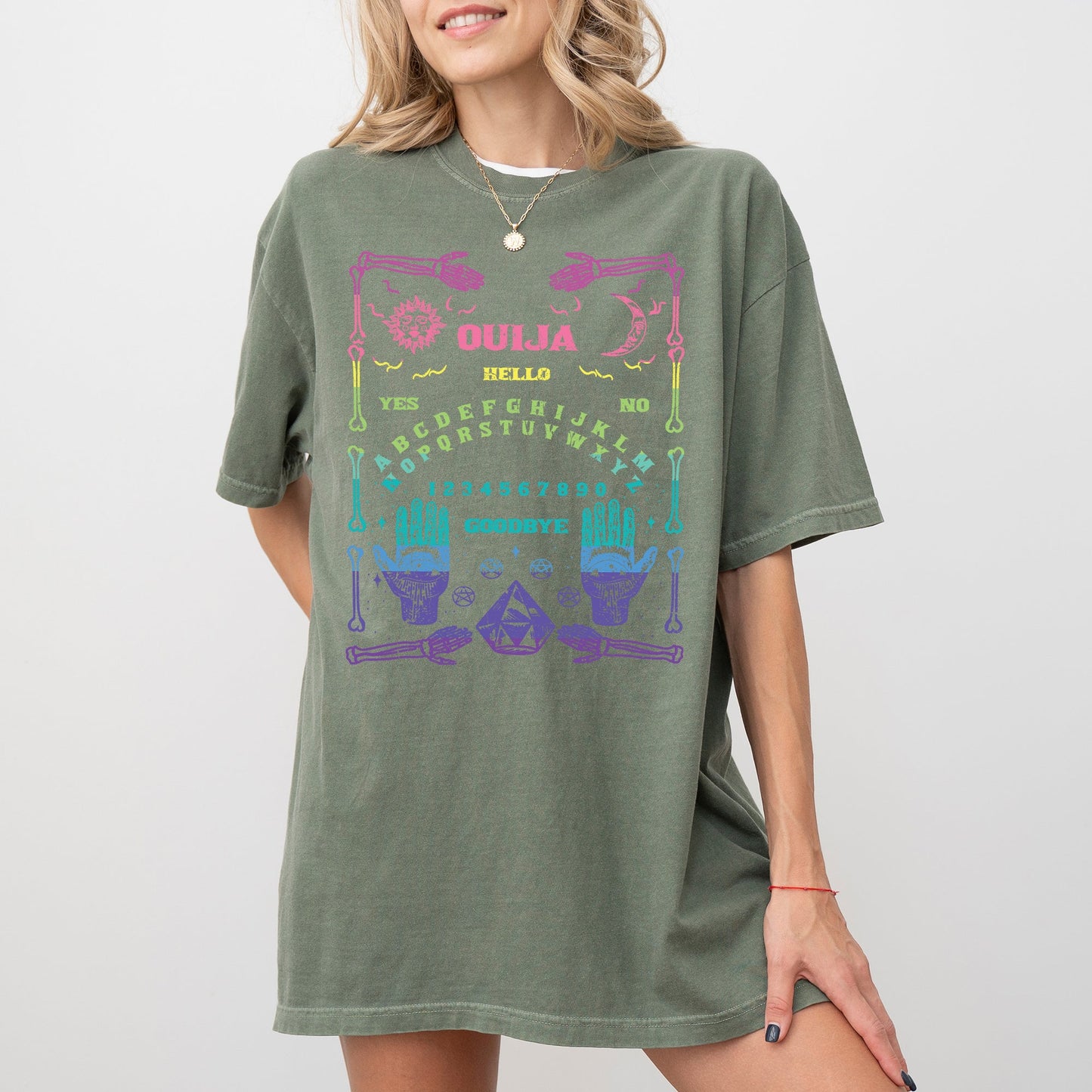 Spirit Board, Ouija, Skeleton, Spooky, Funny, Witch, Aesthetic, Meme, Halloween, Costume, Tshirt Comfort Colors T-Shirt
