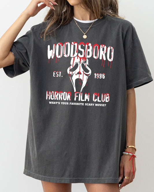 Woodsboro, Horror Film, Skeleton, Spooky, Ghost, Funny, Witch, Aesthetic, Meme, Halloween, Costume, Tshirt Comfort Colors T-Shirt