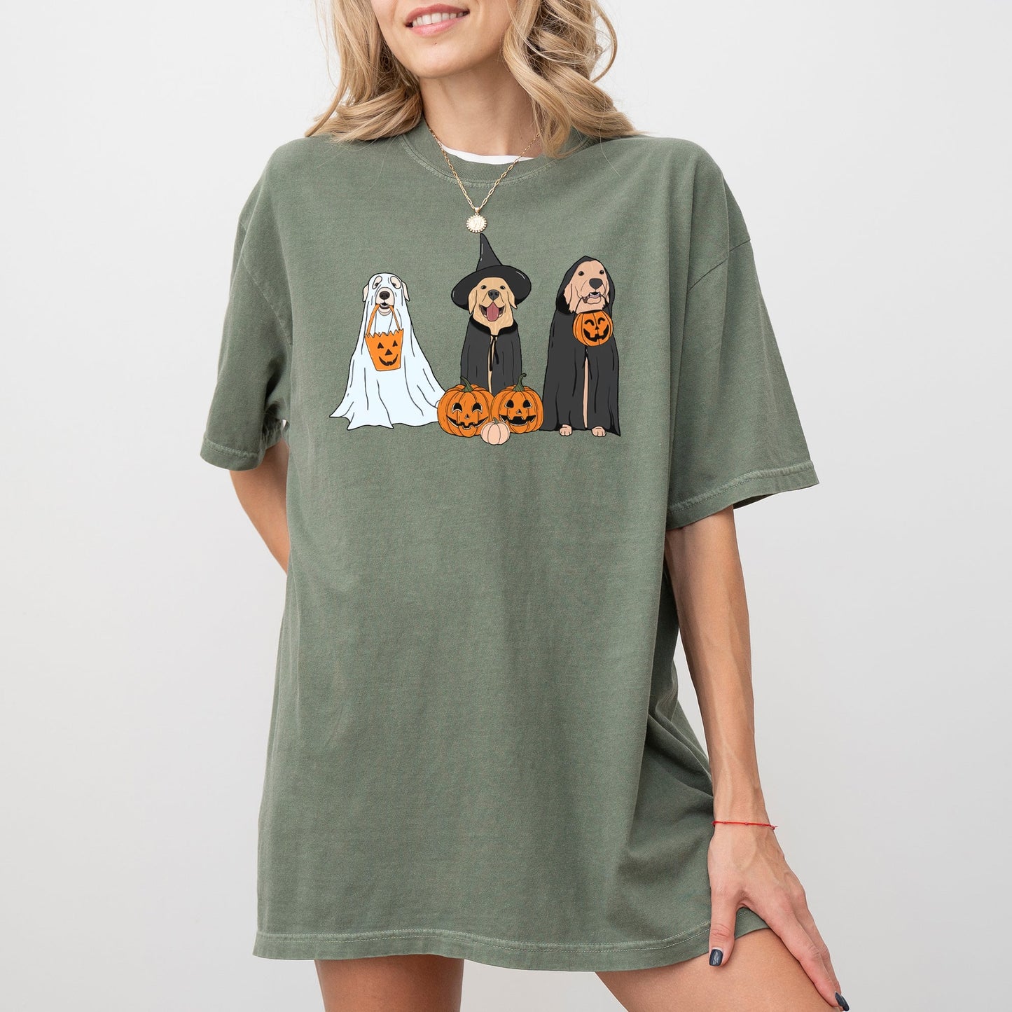 Dog Ghosts, Skeleton, Funny, Pumpkin, Spooky, Witch, Aesthetic, Meme, Halloween, Costume, Tshirt Comfort Colors T-Shirt