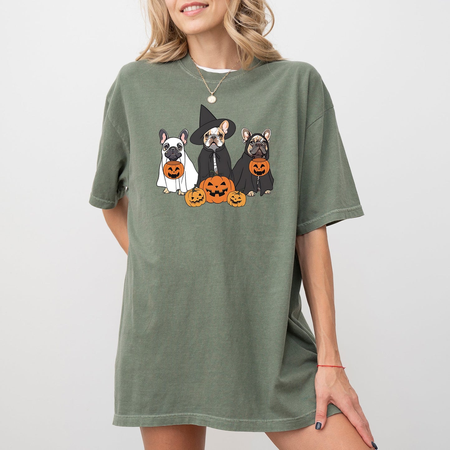 Ghost Dogs, Skeleton, Funny, Pumpkin, Spooky, Witch, Aesthetic, Meme, Halloween, Costume, Tshirt Comfort Colors T-Shirt